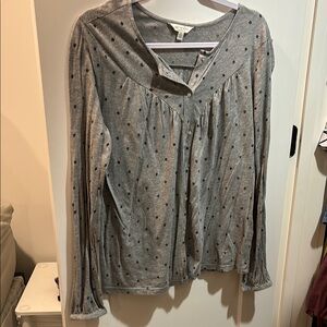 Gray Polka Dot Women's Top